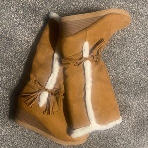 Brown Suede Boots Girl Sz3